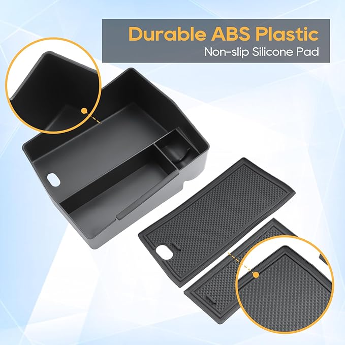 LFOTPP Forester Center Console Organizer for 2025 Forester Accessories, Armrest Storage Box+Silicone Cup Holder+Hidden Box+Wireless Charging Protective Pad Non-Slip Mat 4Pcs,NOT for 2025 Wilderness