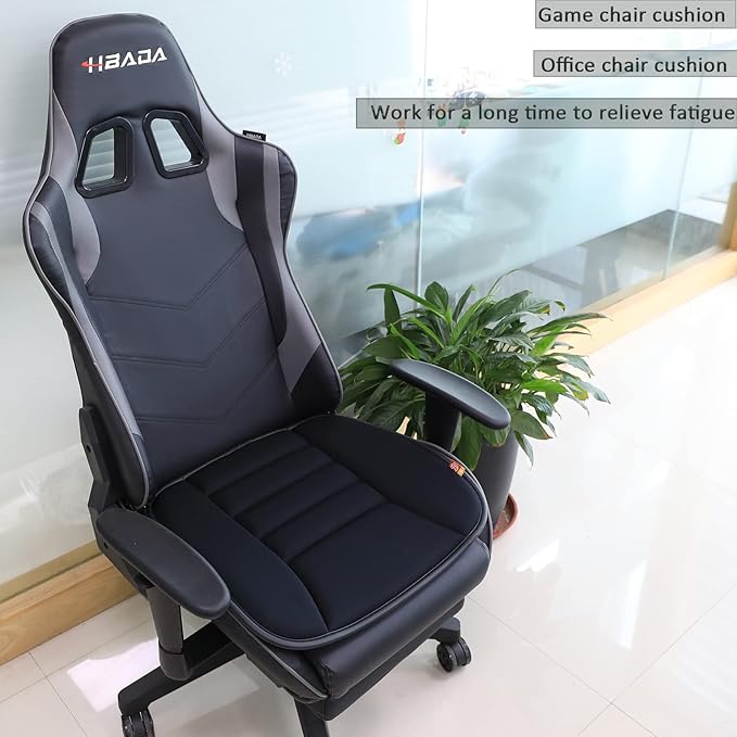 Car Seat Cushion Pad for Driving, Chair Cushion for Office/Truck with Memory Foam, Seat Cushion Comfortable and Durable Black