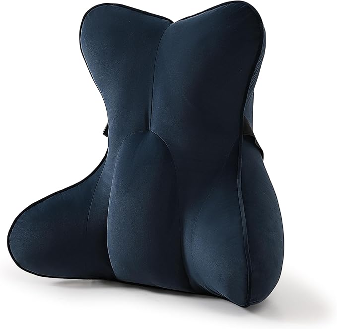 Lumbar Support Pillow(Pat. Pend) – Multi-Functional Ergonomic Back Cushion for Office Chair, Car Seat & Sofa, Reading Pillow with Firm Multi-Zone Support to Relieve Lower Back Pain,Teal Blue