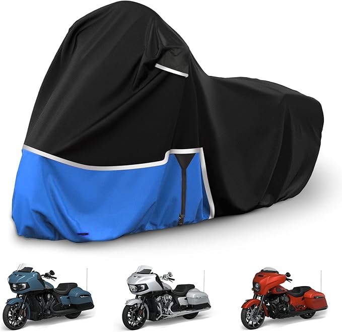 Waterproof Motorcycle Cover Replace for Indian Chieftain/Challenger, 420D Oxford Cloth Customized Motorcycle Cover for Snow Rain Dust Protection