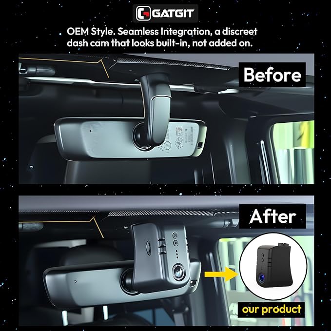 Front 4K Dash Cam Custom fit for Jeep Gladiator JT 2018 2019 2020 2021 2022 2023 2024 Mojave Overland& Wrangler JL 2018-2024 etc,OEM Look,Camera 2160P Video HDR,5.8GWiFi,GPS,Plug&Play,G-Sensor