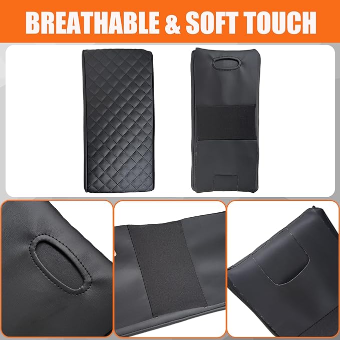 Center Console Cover for Santa Fe 2026 2025 2024 - Soft Armrest Pad Cushion Middle Console Cover for Hyundai Santa Fe 2024 2025 2026 Interior Accessories - Black