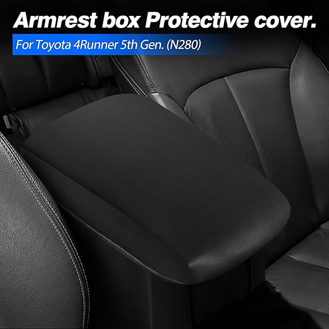 Autorder Center Console Armrest Cover for Toyota 4Runner 2010-2022 2023 2024 Accessories Armrest Pad Anti-Scratch Middle Console Pad Leather Center Console Protector
