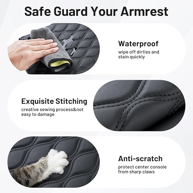Autorder Center Console Cover for 2018-2024 BMW X3/BMW X4 2019-2025, Accessories Armrest Cushion Cover Nappa Leather Middle Console Covers X3 Console Cushion Pad Anti-Scratch