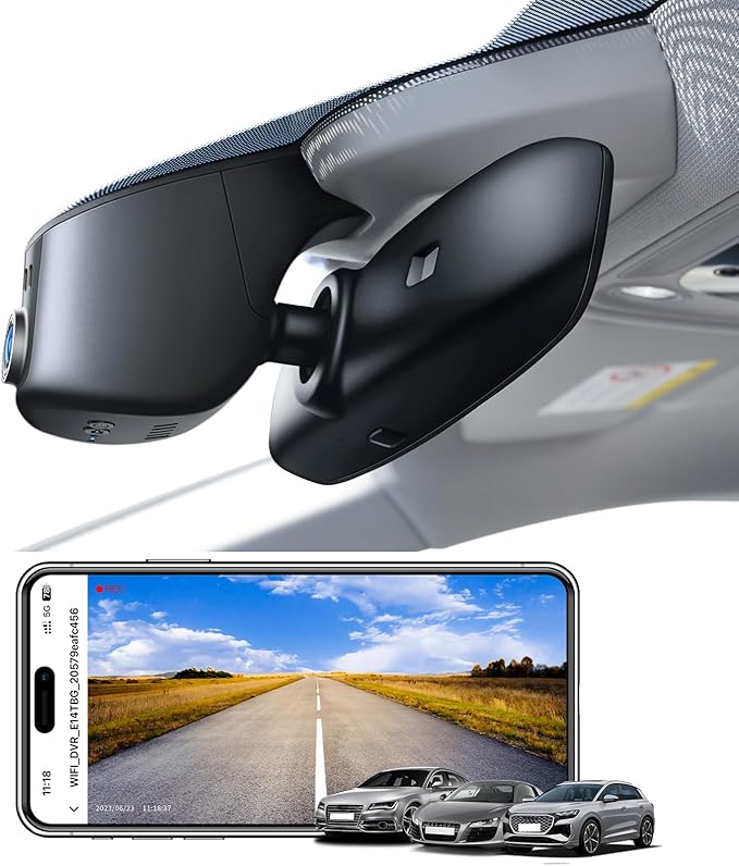 Mangoal 4K Dash Cam fit for Audi (Model A Black) 2019-2026 A4 A6 Allroad A3 A5 Q5 S4 S6 Q7 A8 S8 TT A7 S5 Q3 S3 S7 RS3 RS5 RS6 e-tron, OEM Look, UHD 2160P Video, WiFi & App, GPS, 64GB Card