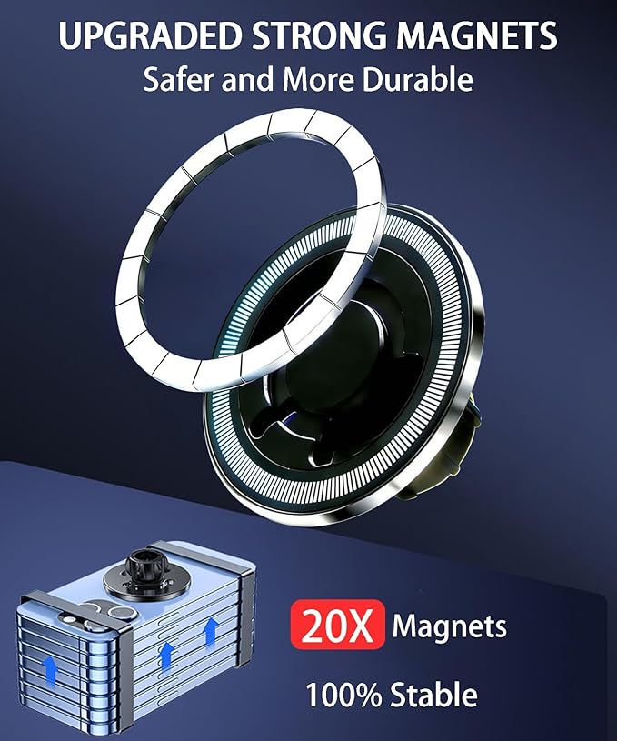 Magnetic Car Phone Mount for Toyota Corolla 2019-2026 / Corolla Cross 2022-2026, for MagSafe Strong Magnets Cell Phone Holder 8-Inch Touch Screen Cradles, with Portable Phone Gripper