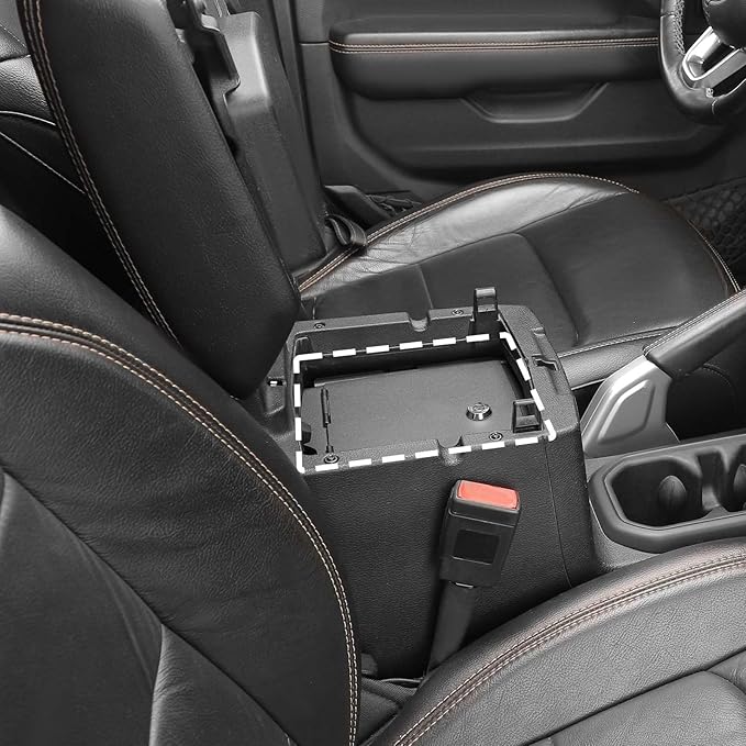 for Wrangler JL Center Console Organizer Gun Safe Box with Key Lock for Jeep Wrangler JL JLU 2018-Present for Gladiator JT 2020-Present Black Storage Accessories
