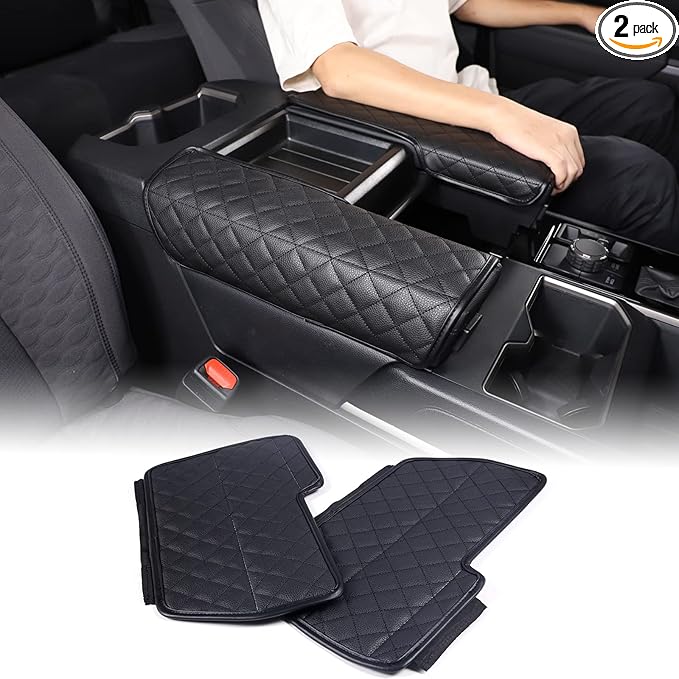 Car Leather Center Console Protector Cover Compatible with Toyota Tundra/Sequoia 2022-2026, Center Console Armrest Seat Box Cover Cushion Lid Protector Pad Waterproof Anti-Scratch Interior Accessories