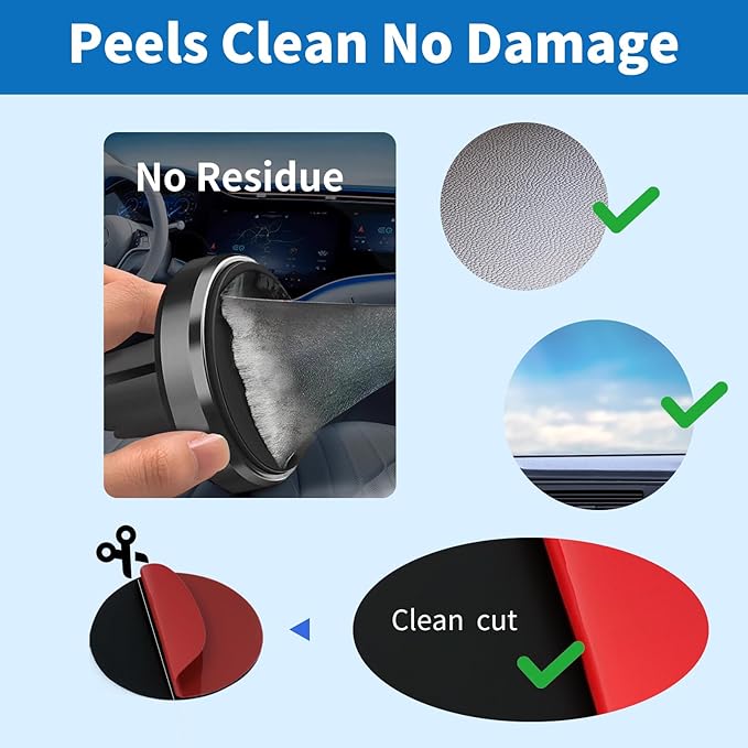 4Pcs Heavy Duty Dash Cam Adhesive Pads - 248°F Heat Resistant Sticky Tape for Windshield, Car Mounts & GPS, 60% Stronger Grip, No Residue, Universal Fit for All Dash Cams (2.2 inch Round)
