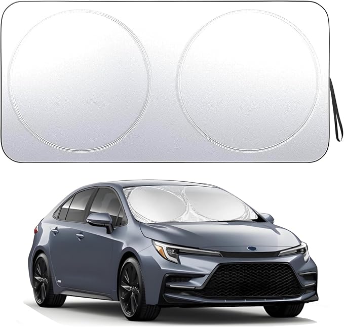 Windshield Sun Shade Car Window Shade UV Reflector Keeps Vehicle Cool Folding Sun Visor Heat and Sun Reflector (Standard 59 x 31.5 inches)