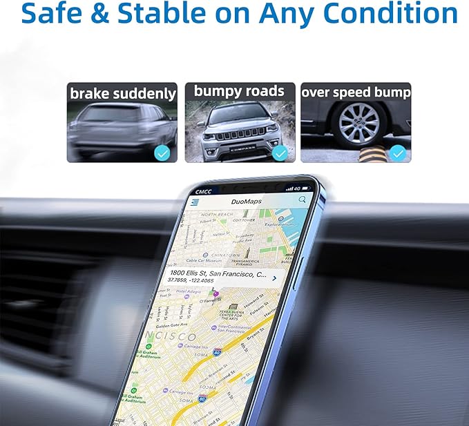 Magnetic Phone Holder for Car, [ 2 Groups Super Strong Magnet ] [ 360° Rotation ] Universal Dashboard Car Mount Holder Compatible with All Smartphones (Silver)
