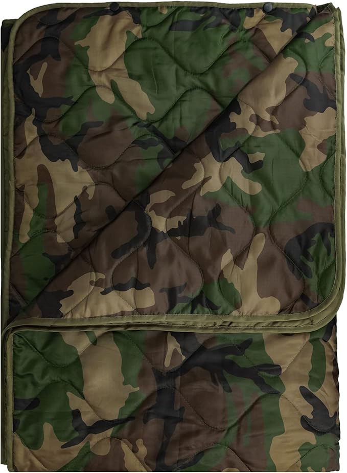 Military Poncho Liner 55”x 79” Camping Blanket Insulation Compact Waterproof for Travel Stadium Outdoor Camping