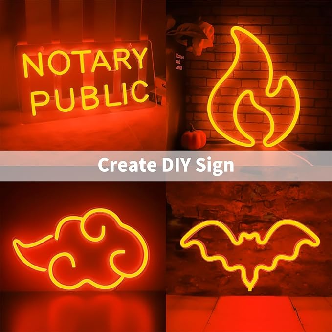 iNextStation 12V Orange LED Strip Lights 16.4FT, Flexible Silicone Neon Rope Light, Waterproof, Cuttable, Dimmable & Linkable, for Cabinet, Ceiling, Wall, Bedroom, Kitchen, Garage (No Adapter)