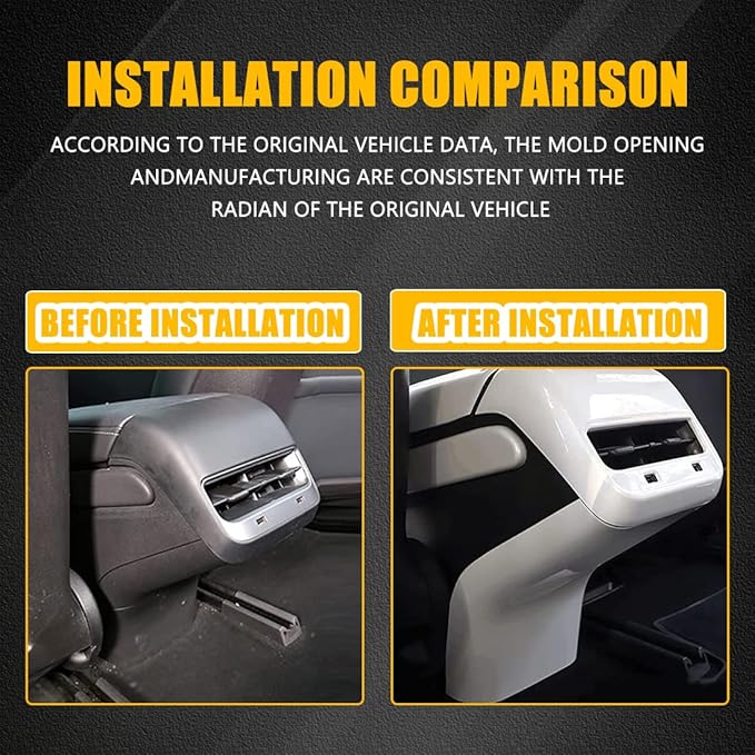 Rear Center Console Kick Protector Pad Cover Rear Air Condition Vent Outlet Anti Kick Trim Panel for 2017-2023 Tesla Model 3 Y AC Vent Lower Anti-Dirty Panel Decorative White Interior Accessories
