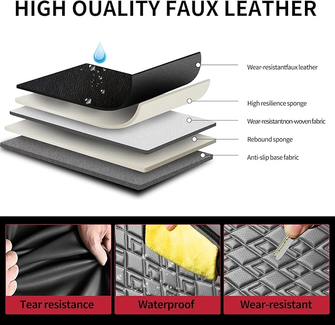 Fit Crosstrek Car Seat Covers for Subaru Crosstrek 2016-2025 2026 - Upgraded Premium Waterproof & Breathable Leather, Airbag Compatible, All-Weather Seat Cushion Protector (Full Set, Black)