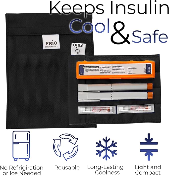 FRIO Cooling Wallet - Insulin Cooler for 45+ Hours of Stress Free On The Go - Black - Large