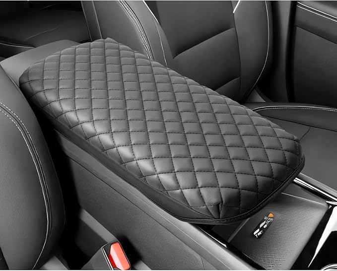 CDEFG for 2024 2025 2026 Chevy Blazer EV Center Console Cover for 2024 2025 2026 Chevrolet Blazer EV LT/RS Accessories Armrest Cover Middle Console Pad Arm Rest Cushion (Black Thick)