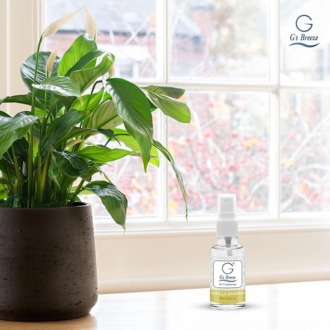 G's Breeze Vanilla Banana Air Freshener - Rich blend of Creamy Vanilla & Ripe Banana Fragrance - Sweet Floral Scent - Long Lasting Aroma - Ideal for Home, Car, Office - Create Cozy Bliss