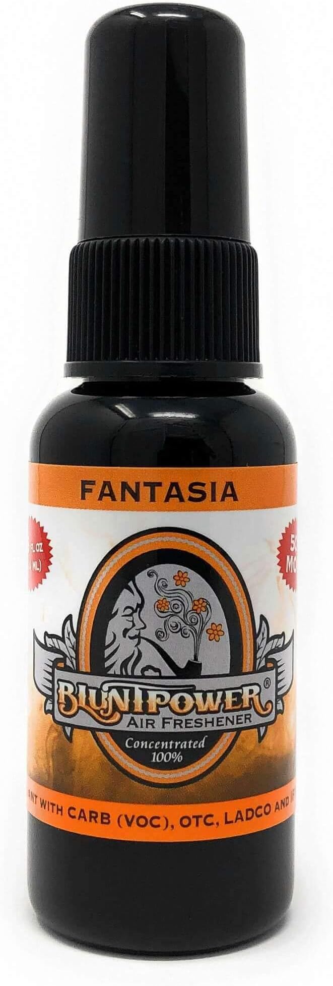BluntPower (Fantasia, 1 Pack) Concentrated Air Freshener for Room and Car Spray - Oil-Based Diffuser Spray Bottle - Long-Lasting Bathroom Spray, Car Freshener, & Odor Eliminator Spray