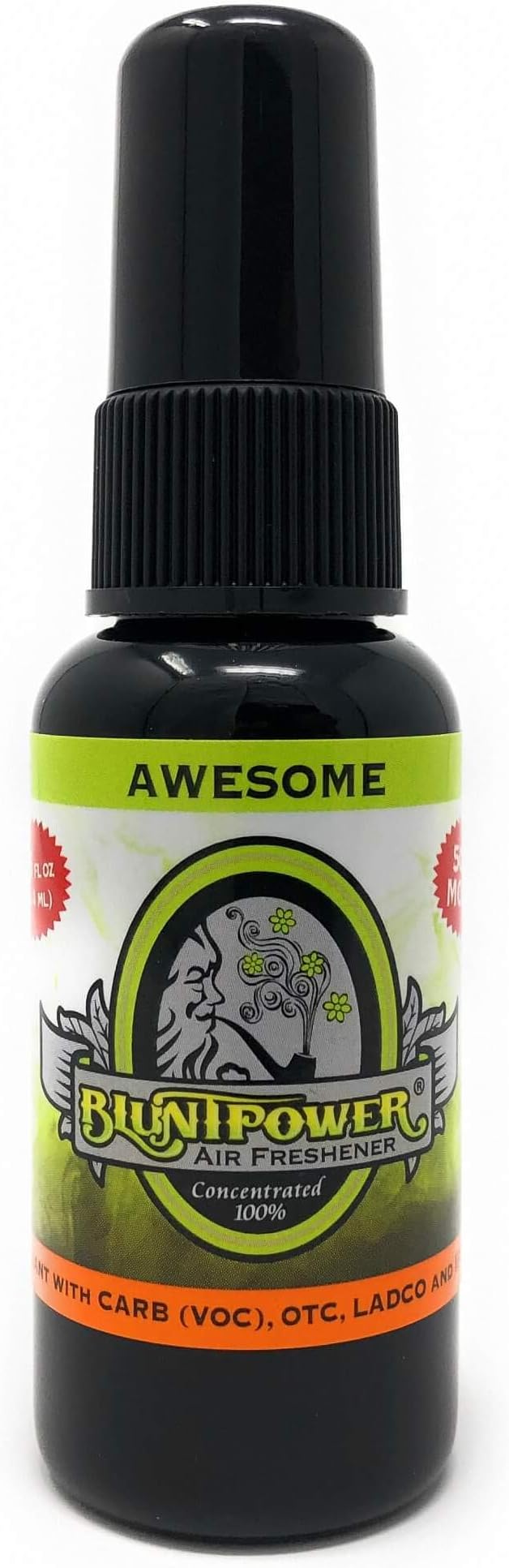 BluntPower (Awesome, 1 Pack) Concentrated Air Freshener for Room and Car Spray - Oil-Based Diffuser Spray Bottle - Long-Lasting Bathroom Spray, Car Freshener, & Odor Eliminator Spray