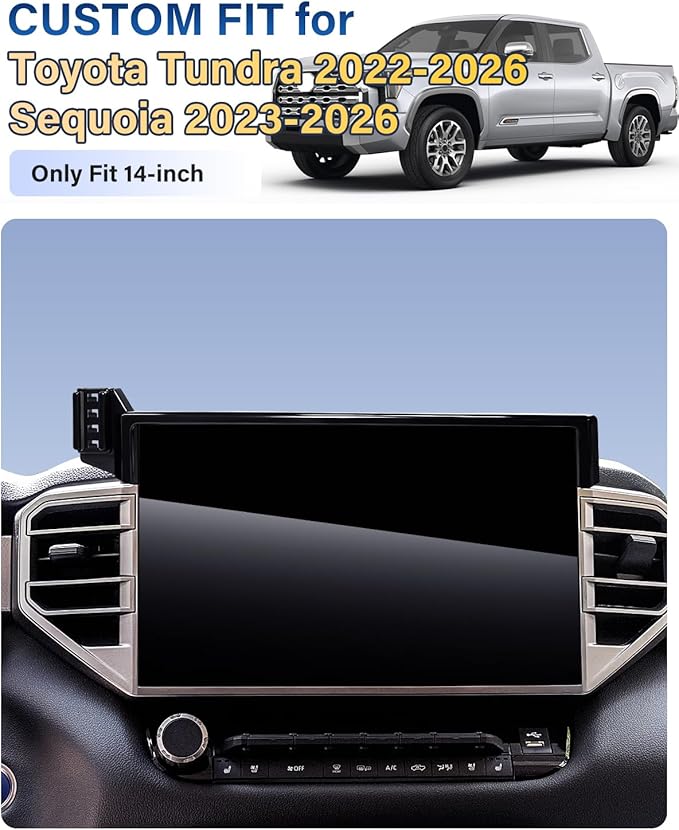 Car Phone Holder for Toyota Tundra 2022-2026/Sequoia 2023-2026 Accessories 14-Inch Screen Fixed Clip, Automobile Cradles Magnetic Phone Mount Compatible with MagSafe, Strong Magnets Cell Phone Base