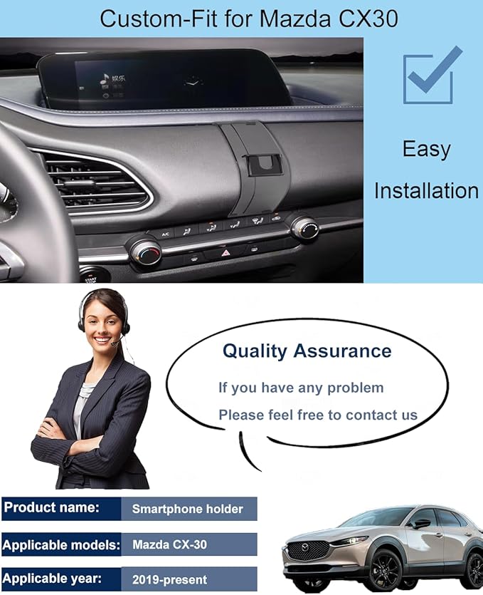 Mazda CX30 Phone Mount cx-30 Mount Magnetic Phone Holder for 2024 Mazda Cx30 Accessories Cx30 Phone Holder 2019-present Compatible for All Cell Phones