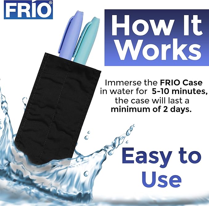 FRIO Cooling Wallet - Insulin Cooler for 45+ Hours of Stress Free On The Go - Black - Duo