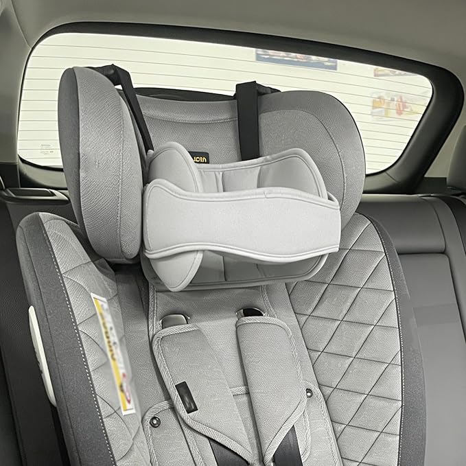 Child Car Seat Head Support - Baby Safety Car Seat Neck Relief Holder, Adjustable Head Band Strap Headrest, Baby & Kids Travel Accessories, Grey