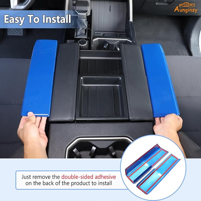 Car Center Console Armrest Protector Cover Compatible with Toyota Tundra 2022+ & Sequoia 2023+, Central Armrest Seat Storage Box Cover Cushion Lid Protector Pad Waterproof Anti-Scratch ABS Accessories