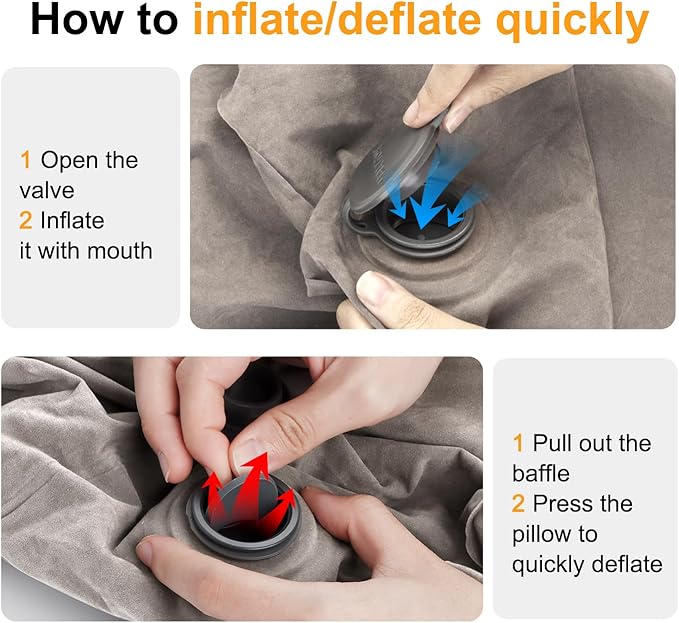 Inflatable Foot Rest/Leg Pillow | Adjustable Height | Make a Flat Bed for Kids and Toddlers | Great for Airplane, Train, car,Travel （Grey, 2 Pack）