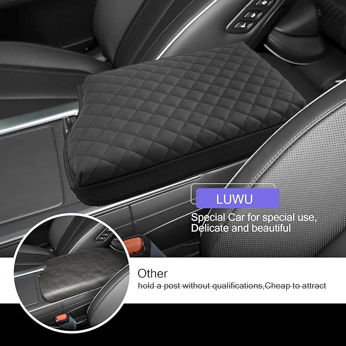 LUWU 2025 Palisade Center Console Cover Compatible with 2020-2024 2025 Palisade Accessories Armrest Cover Center Console Pad Armrest Console Cover (Thick Black)