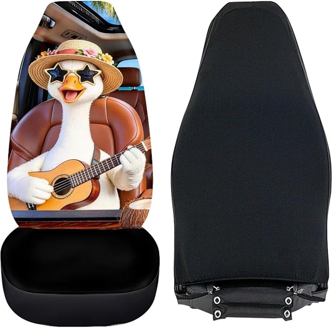 Goose Car Seat Covers Cool Comfortable Car Seat Cover for Front Seats Set of 2 Removable Automotive Accessories Elastic Polyester Suitable for Most Cars,SUV,Sedan