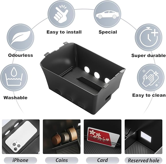 SKTU for 2026 Hyundai Palisade Center Console Organizer for 2026+ Hyundai Palisade Calligraphy Under Center Console Tray Hyundai Palisade 2026 Accessories Lower Console Tray ABS (Calligraphy Only)