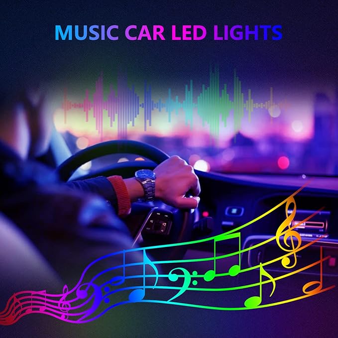 6 in 1 LED Car Strip Lights, Car Interior Lights with 276 inches Fiber Optic, Remote and APP Control, 16 Million Colors RGB Ambient Lighting Kits, Music Neon Light Accessories for Car Inside