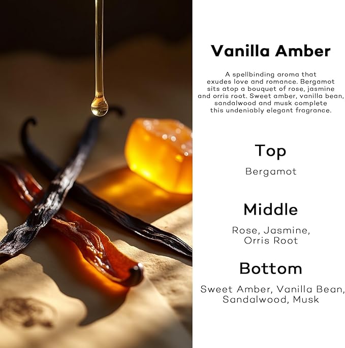 C Classy Hanging Car Air Freshener 2 Pack, Vanilla Amber,Tea Glass Bottle Diffuser, Long-Lasting Fragrance, Cute Car Accessories for Women & Men, Made in USA