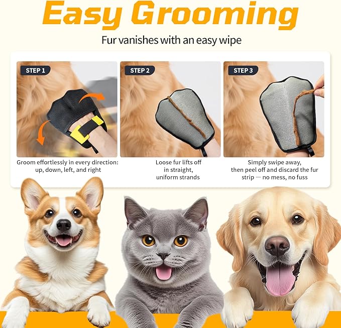Pet Hair Remover 3-Pack,Dog Cat Hair Remover,Pet Hair Removal Tool,Fur Removal Tool,Portable Carpet Scraper,Fabric Shaver for Carpets,Clothes,Car Mats,Couch,Pet Bed,Furniture