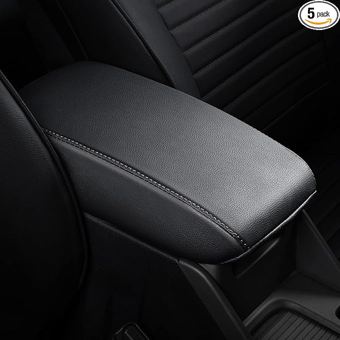 AOMSAZTO Leather Center Console Armrest Cover for 2020-2023 Corolla Toyota Black