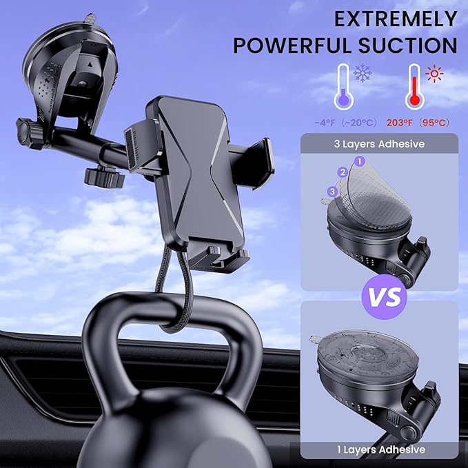 GUWEZ Universal Car Vent Phone Mount: 360° Swivel Holder for Smartphones, Secure Hands-Free Cradle for Easy Navigation & Calls