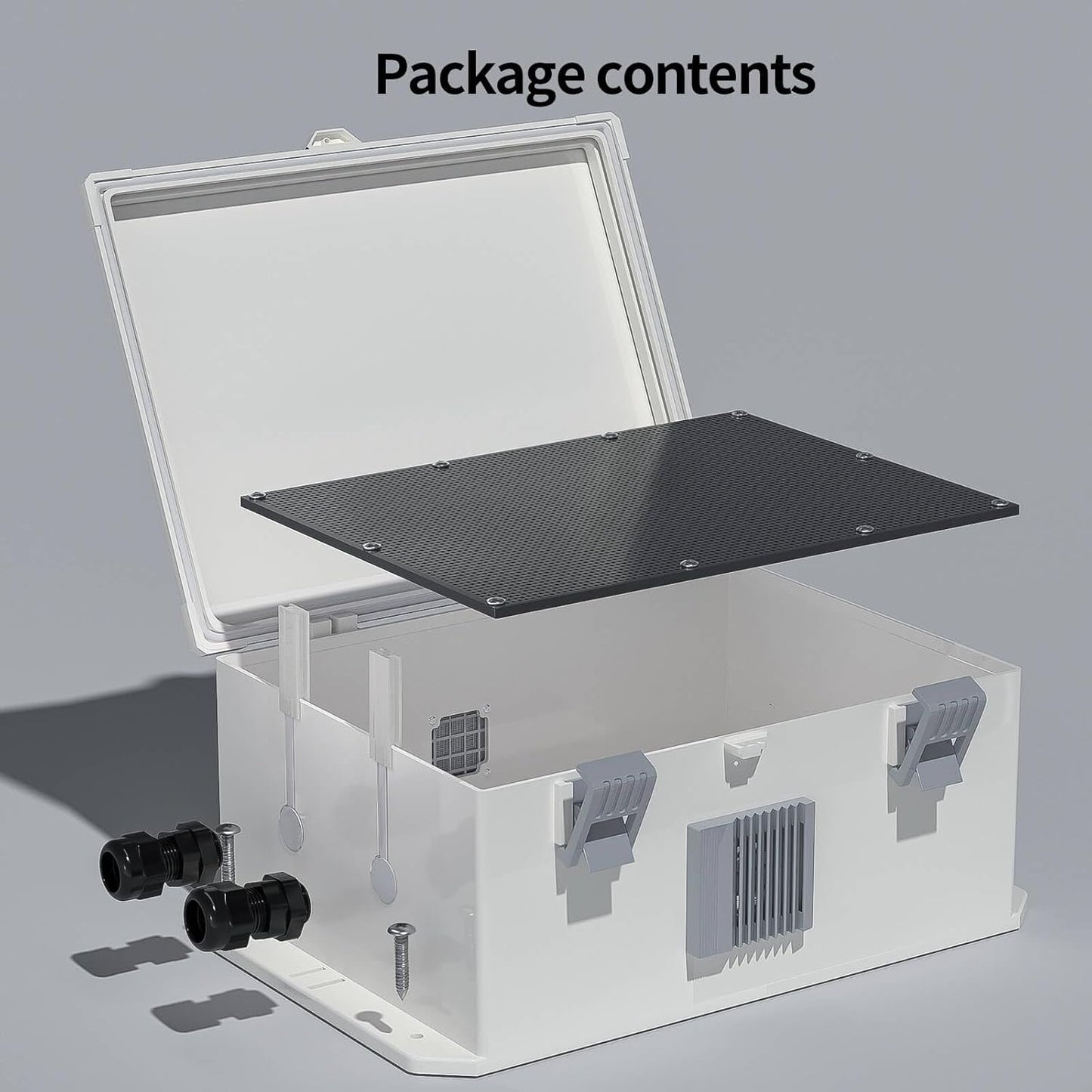 Outdoor Electrical Junction Box, ABS Water Resistant Enclosure with Internal Mounting Panel & Hinged Cover (13" H* 9.2" L* 5.6" W)