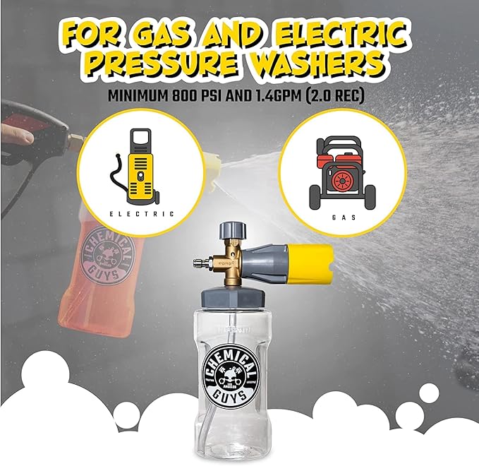 Chemical Guys HOL363 16-Piece Arsenal Builder Ceramic Car Wash & Protection Kit with Big Mouth Max Release Foam Cannon, Bucket and (6) 16 oz Car Care Cleaning Chemicals (Works w/Pressure Washers)
