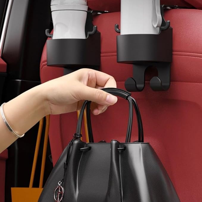 Multifunctional Car Seat Hook & Backseat Cup Holder, 3 in 1, Type-A 4PCS