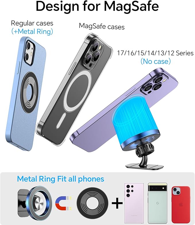 Kaistyle for Magsafe Car Mount【20 Strong Magnets】Magnetic Phone Holder for Car Phone Holder Mount Dash Mounted Holders Cell Phone Holders for Your Car Accessories for Women Men for iPhone 17 16 15 14