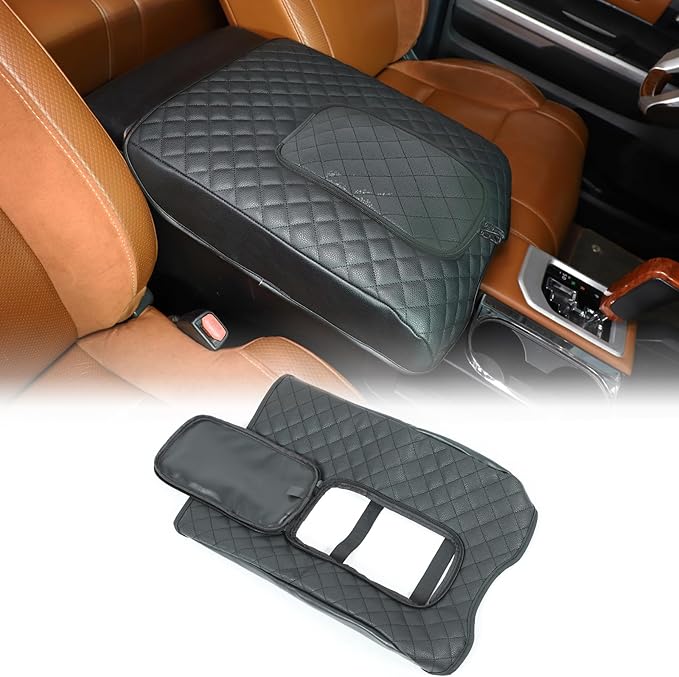 CHEAYAR Center Console Armrest Cover Kit,Console Armrest Cushion Automotive Customized Console Armrest Cushion, Fit for Toyota Tundra 2014-2020 Accessory Organizer Protector (with Zipper)