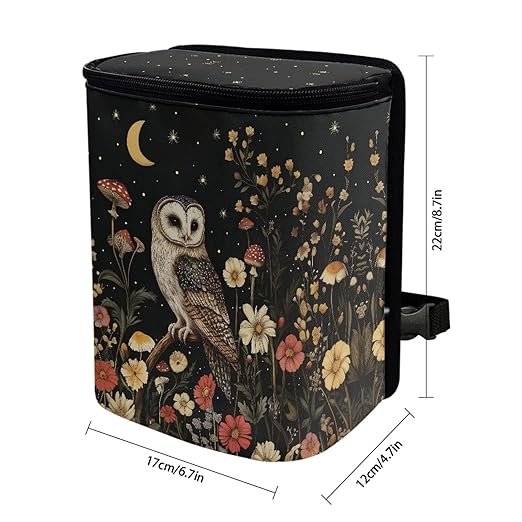 Leopard Car Trash Can Auto Garbage Bag with Lid Leak-Proof Car Storage Bag Garbage Bag Hanging for Headrest Portable Vehicle Backseat Organizer
