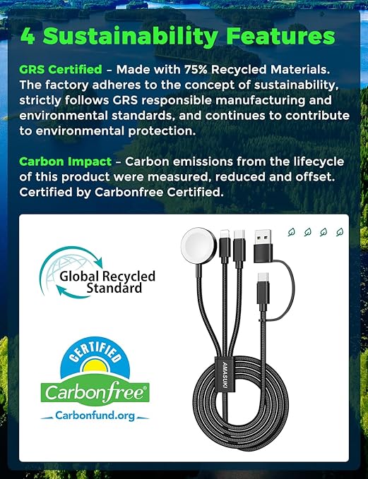 Travel Essentials,3 in 2 USB C Cable for Apple Watch Charger,iPhone Charger,Multi Charging Cable,Cruise Vacation Camping Essentials,Portable for iWatch Series 11-2/Ultra/SE & iPhone 17-12,Car,Black