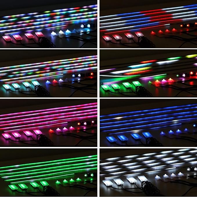 Interior Car Strip Lights Dreamcolor Acrylic Car Decorative Lights with APP Control Multicolor Internal Lighting Kit Music&DIY Function Ambient Fiber Optic Strip Valentine’s Day's Decor