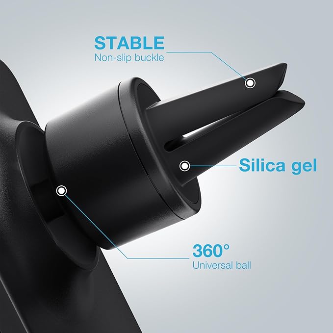 MagSafe Car Charger Mount 7.5W Magnetic Wireless Car Vent Holder for iPhone 15/14/13/12 Series, Strong Grip, 360° Rotatable, Safety Protected, Black