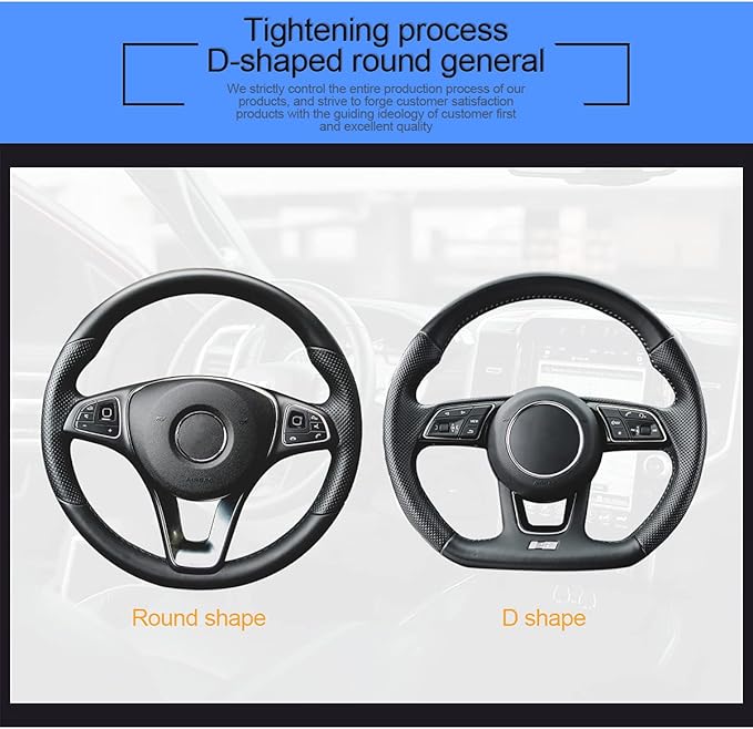 Car Steering Wheel Cover, Microfiber PU Leather Elastic Carbon Fiber Auto Steering Wheel Protector, 15 Inch Breathable Anti-Slip for Women Men, Car Interior Accessories for Most Cars (Black/White)
