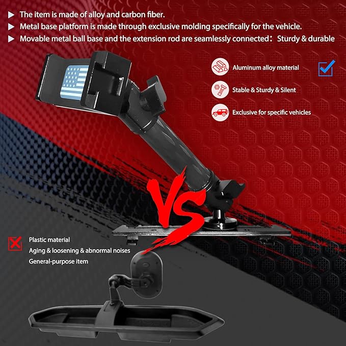 WXRYLYN 2018 RAM Dash Mount Phone Holder for 2013-2018 Truck Ram 1500 2500 3500 Metal Dash Platform Phone Mount Phone Holder R am Cell Phone Mount