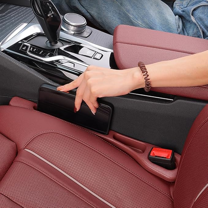 YLXGT Car Seat Gap Filler Organizer Universal for Car SUV Truck Accessories Seat Gap Plug Blocker with Storage Slot Red 2 Pack